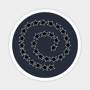 Black and White Star Spiral Magnet